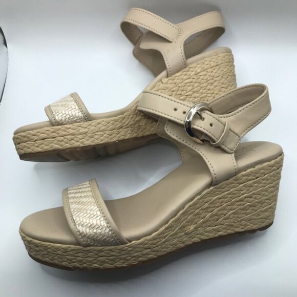 Naturalizer Women's Stella Wedge Espadrille Platform Sandal Beige Multi Size 8W - Picture 7 of 11